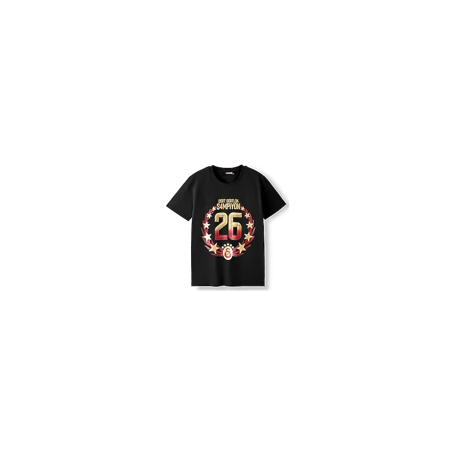 GS Store Galatasaray 26. Şampiyonluk C261166 Kısa Kollu Bisiklet Yaka Çocuk Tişört