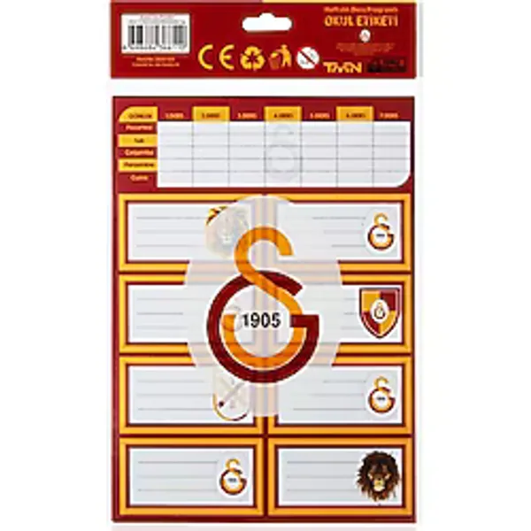 Gs Store Galatasaray Okul Etiketi Ders Programlı 3 Yaprak 25x12 463643