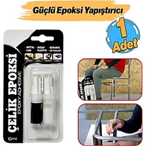 Güçlü Çelik Epoksi Yapıştırıcı 6 Ml Metal Plastik Seramik Cam Çelik Yalıtım Onarma Doldurma 1 Adet