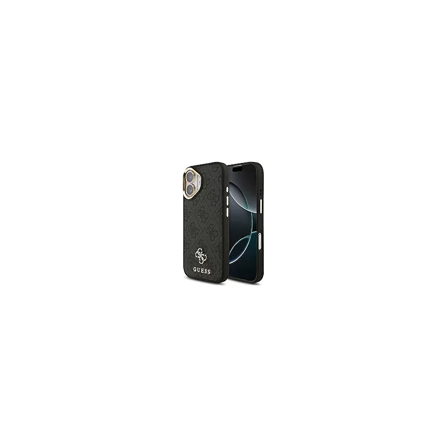 Guess İphone 17 4g Yazı Logolu 3in1 Telefon Kılıfı + Ekran Ve Lens Koruyucu Set - Siyah