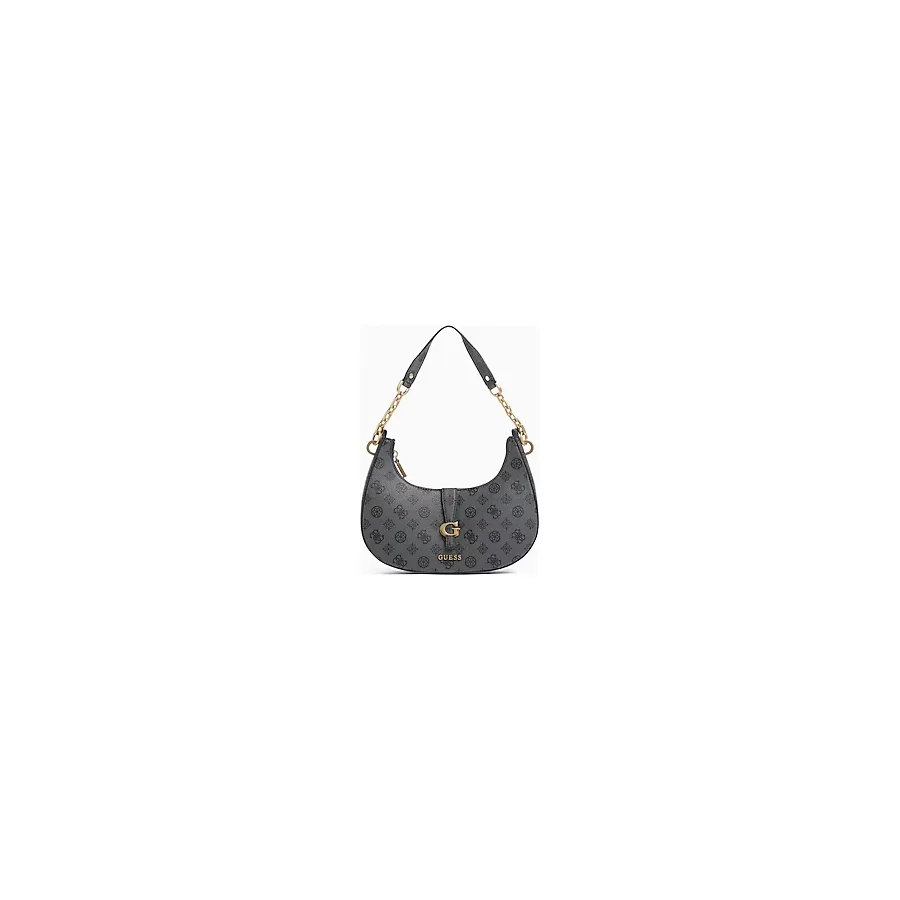 Guess Kuba Top Compartment Monogram Omuz Çantası - Siyah