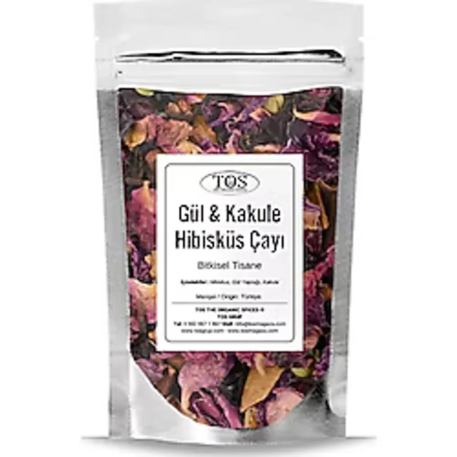 Gül & Kakule ve Hibisküs Çayı (Bitkisel Tisane) 100 gr (1. Kalite)