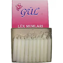 Gül Mum Beyaz Mum 20'li Paket - 20 Adet