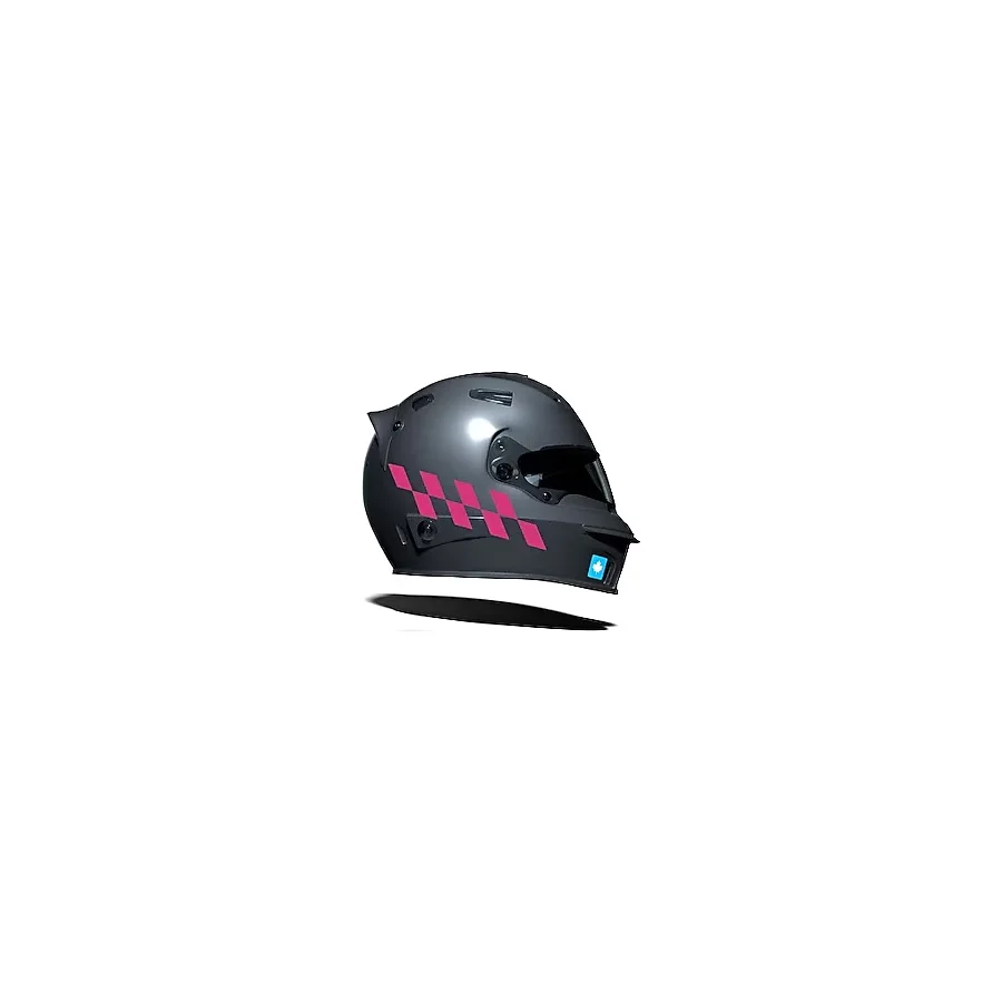 Gül Pembesi Damalı Kask Motosiklet Sticker Takımı Çınar Extreme