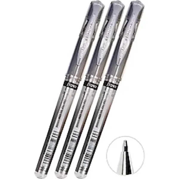Gümüş Gri İmza Kalemi 3 Adet Uniball Signo Broad 1.0 Mm Roller Pilot Kalem Um-153 Yaldızlı Davetiye Kalemi Mürekkepli