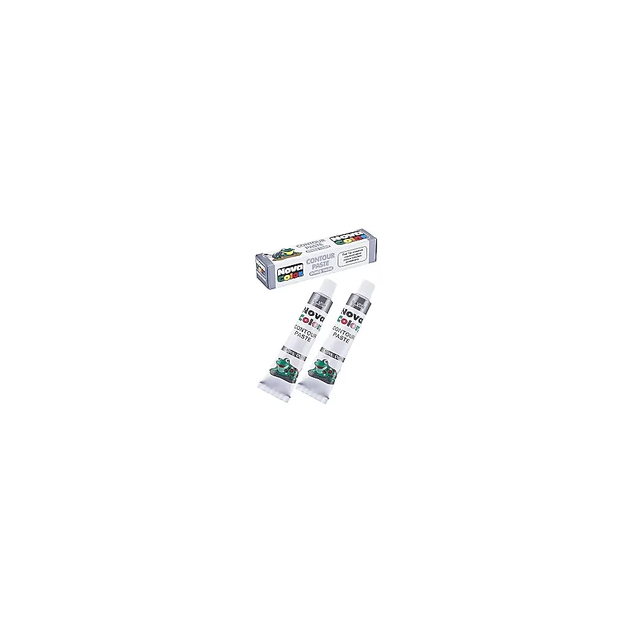 Gümüş Gri Kontür Boyası 25 ML 2 Adet Cam Vitray Boyası Kontur Silver Vitray Çalışması