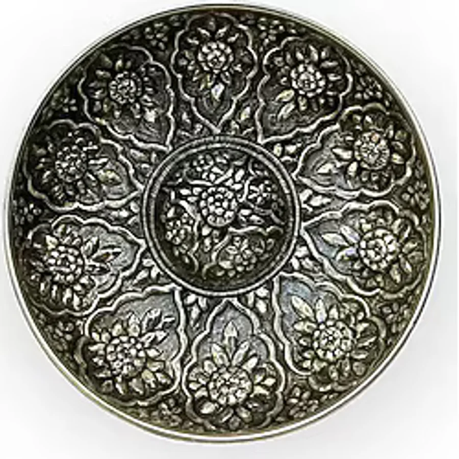 Gümüş Oksitli İşlemeli Bakır Hamam Tası