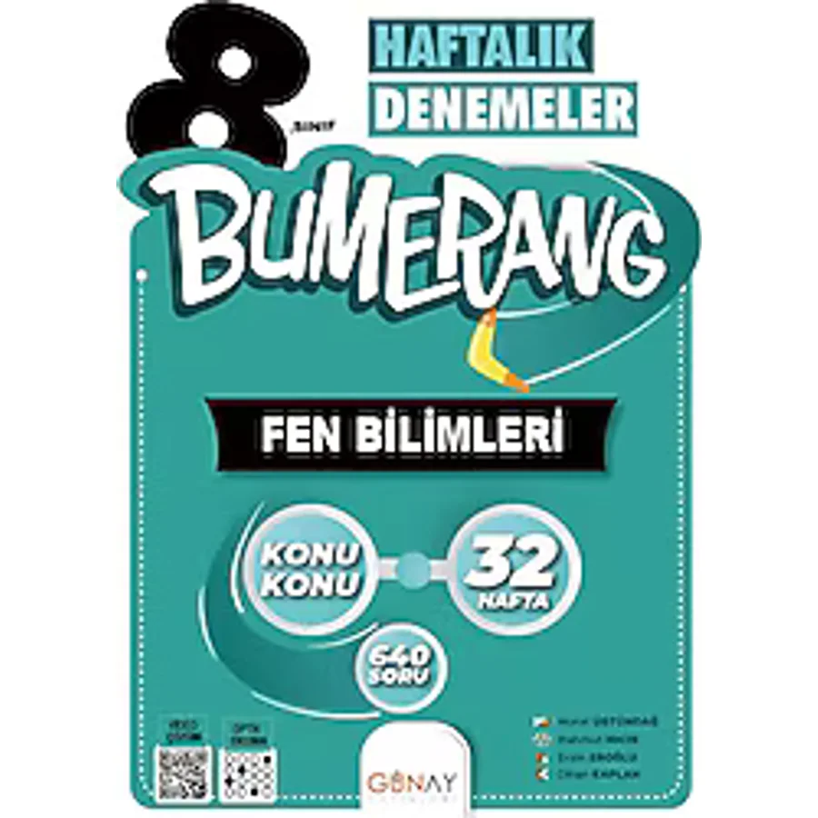 Günay Yayınları 8. Sınıf LGS Bumerang Fen Bilimleri Konu Konu 32 Haftalık Denemeler