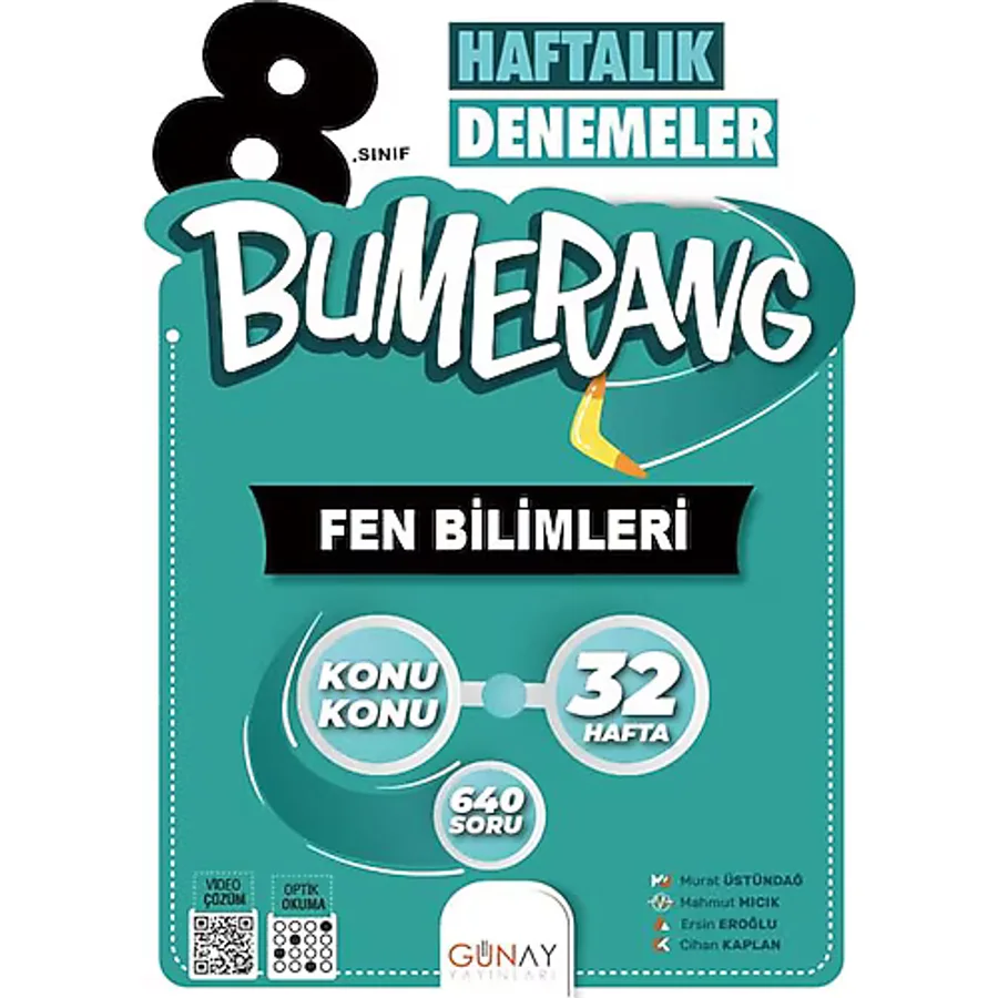 Günay Yayınları 8. Sınıf LGS Bumerang Fen Bilimleri Konu Konu 32 Haftalık Denemeler