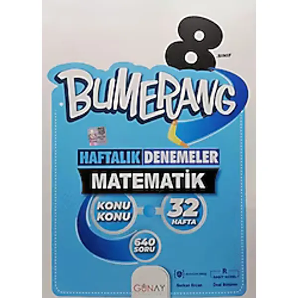 Günay Yayınları 8. Sınıf LGS Bumerang Matematik 32 Haftalık Denemeler