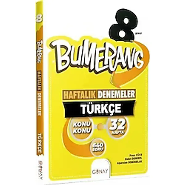 Günay Yayınları 8. Sınıf LGS Türkçe Bumerang Haftalık Deneme