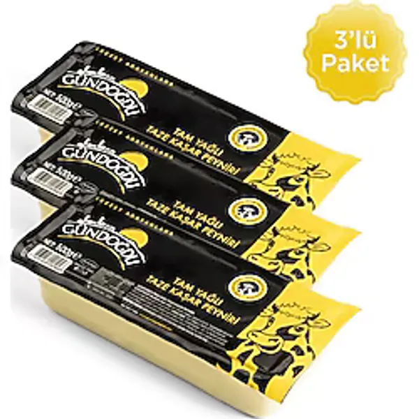 Gündoğdu 500 gr 3 Adet Taze Kaşar Peynir