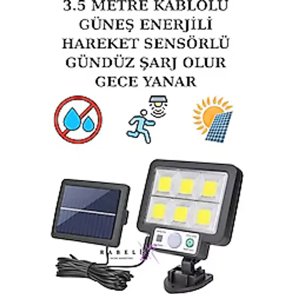 Güneş Enerjili Lamba LED Sokak Dış Ortam Solar Bahçe Aydınlatması Su Geçirmez Sensörlü