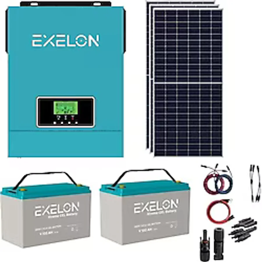 Güneş Enerjisi Bağ Evi Solar Paketi 3KVA İnverter 285W Güneş Paneli 100AH Jel Akü
