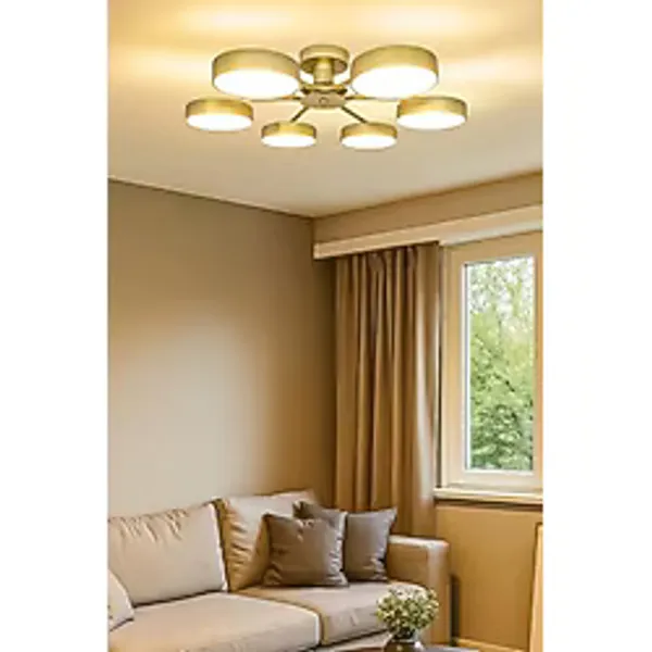 Güneş Modern Tasarım 6lı Led Avize Enerji Tasarruflu 3 Renk Işık Salon Yatak Odası Yemek Odası