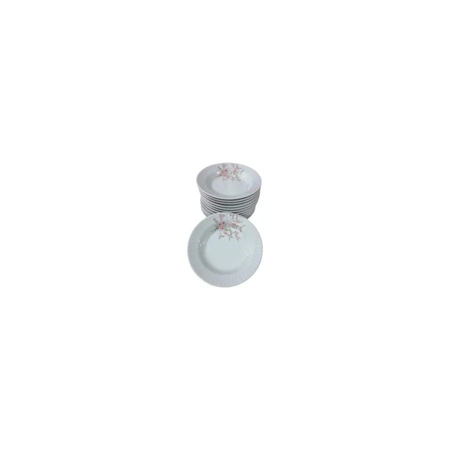 Güral Porselen 1208 Çiçekli 19 cm 12'li Yemek Tabağı