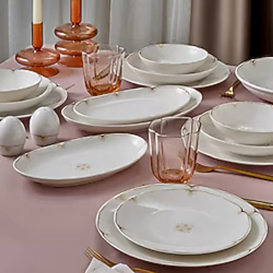 Güral Porselen Camelia 6710 54 Parça 12 Kişilik Yemek Takımı