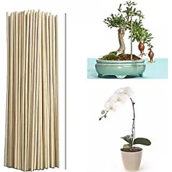 Gürçay Saksı Fidan Çiçek Bitki Çubuğu Ahşap 100cm - (10 Adet) Sarı