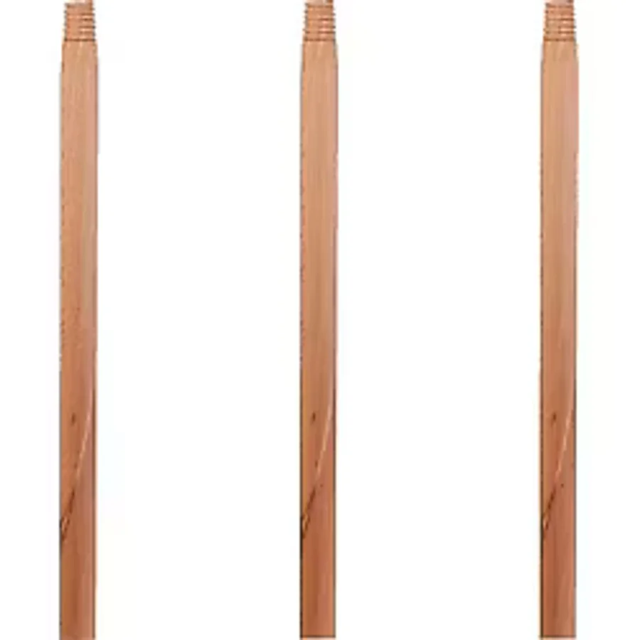 Gürgen Ahşap Vidalı Fırça Faraş Çeksil Süpürge Sap Sapı - 120 Cm. - 3 Adet