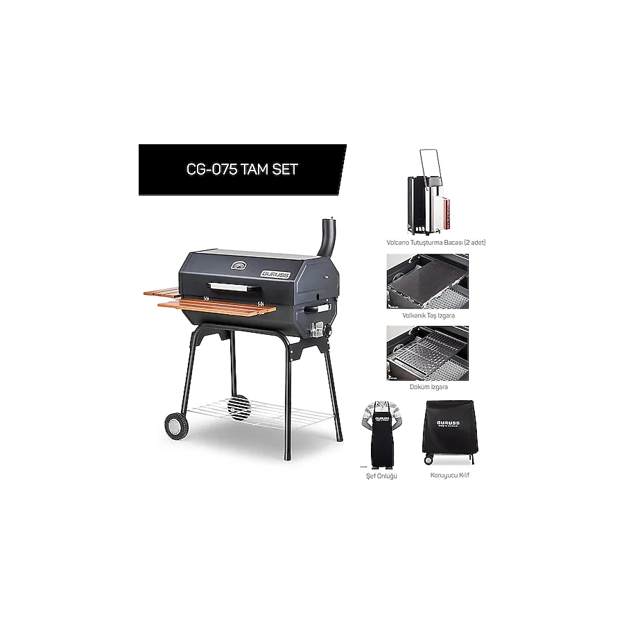 Guruss CG-075 Tam Set Kömürlü Barbekü Mangal