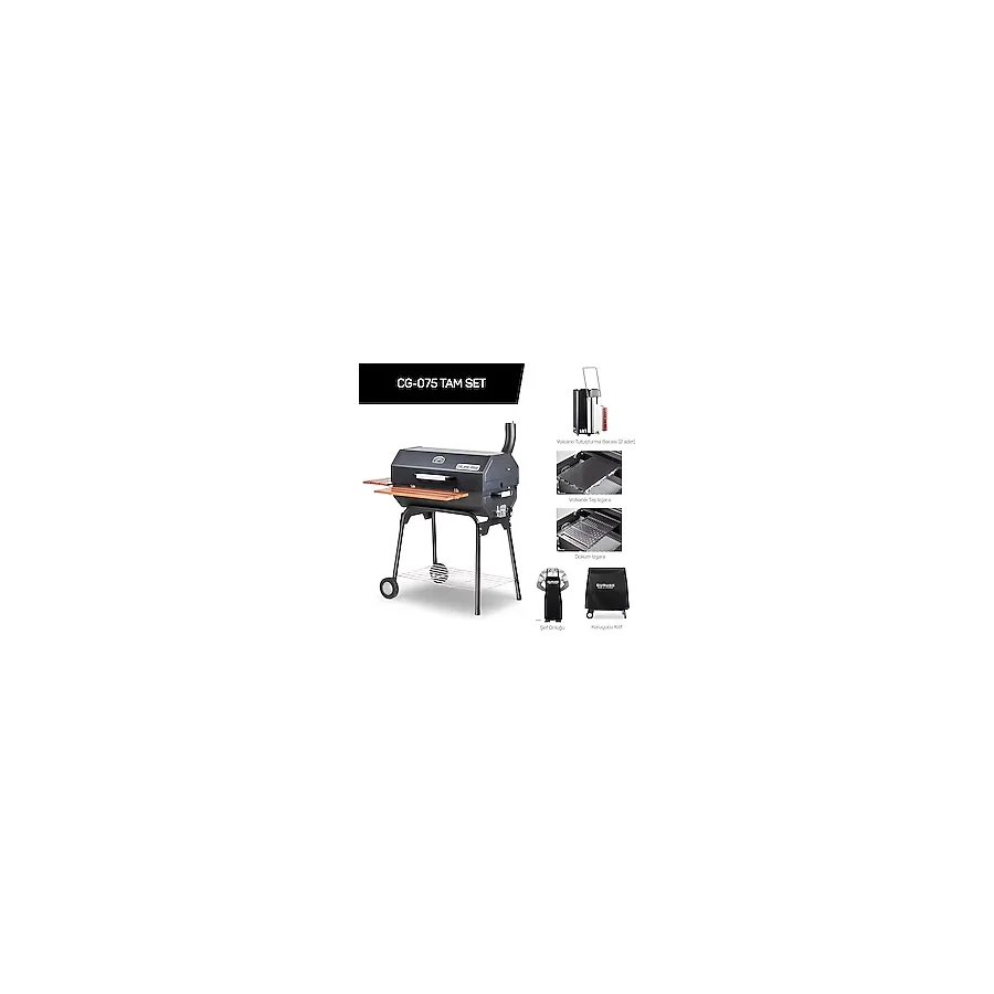 Guruss CG-075 Tam Set Siyah Kömürlü Barbekü Mangal