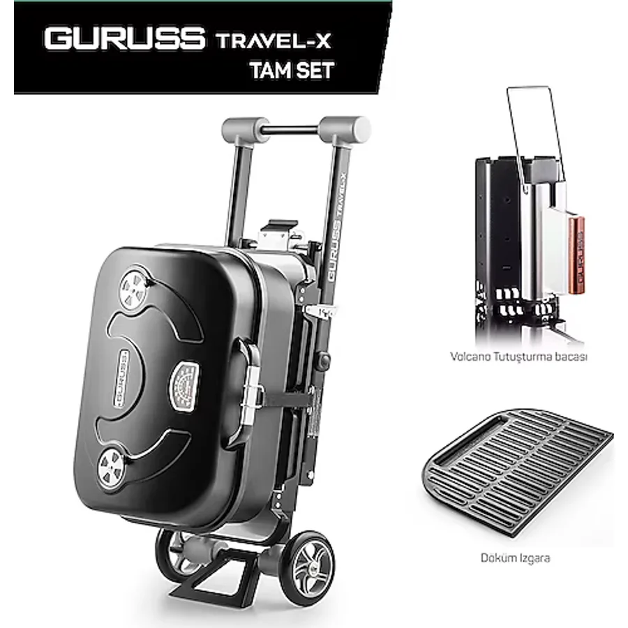 Guruss Travel-X Taşınabilir Kömürlü Tam Set Mangal