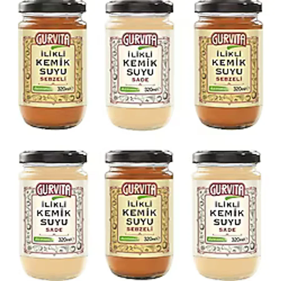 Gurvita Dana Ilikli Kemik Suyu 3AD SADE+3AD Sebzeli 320 ml 6'lı - 1 Paket