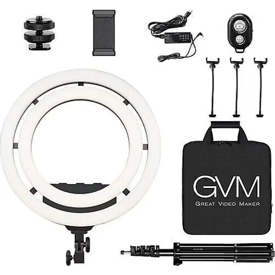GVM Bi-Color & RGB LED Soft Double Ring Light (18'')