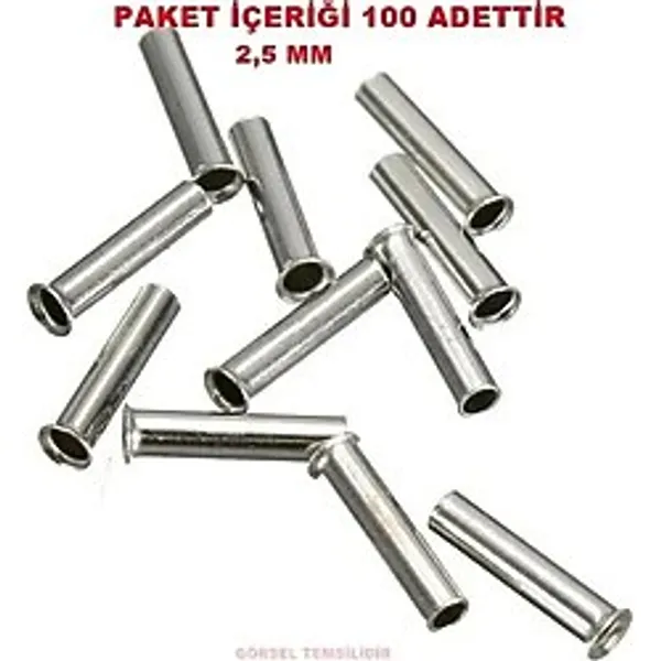 Gwest İzolesiz Kablo Yüksüğü 2,5mm E 12mm 100 Li Pk.