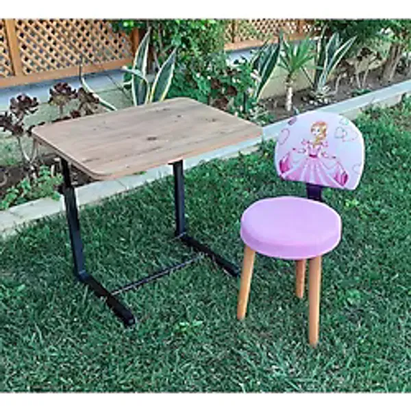 Gy Atelier Depolife Prenses Sindirella Desenli Ilk Okul Çocuk Ders Çalışma Faliyet Sandalye Masa Takımı Çocuk Odası Seti - 13 - Kahve