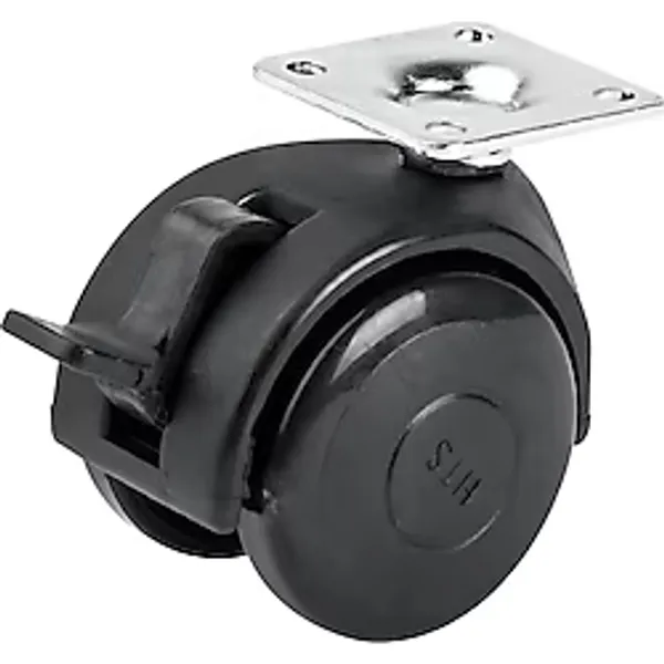 Gy Atelier Hts 421 Frenli Dönerli Mobilya Tekerleği 48MM - 30KG Taşıma Kapasiteli Tablalı Pp Plastik Iç Mekan Tekerlek, Sehpa ve Dolap Uyumlu - 4 Adet - Ahşap