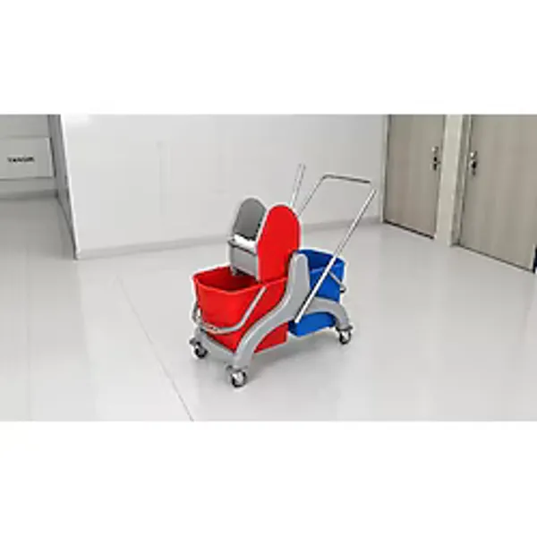Gy Atelier Profesyonel Çift Kovalı Temizlik Arabası, 50 Litre Kapasiteli, Tekerlekli, Sıkma Aparatlı, Endüstriyel Temizlik Ekipmanı - 0 - 199 ml - 000-Siyah