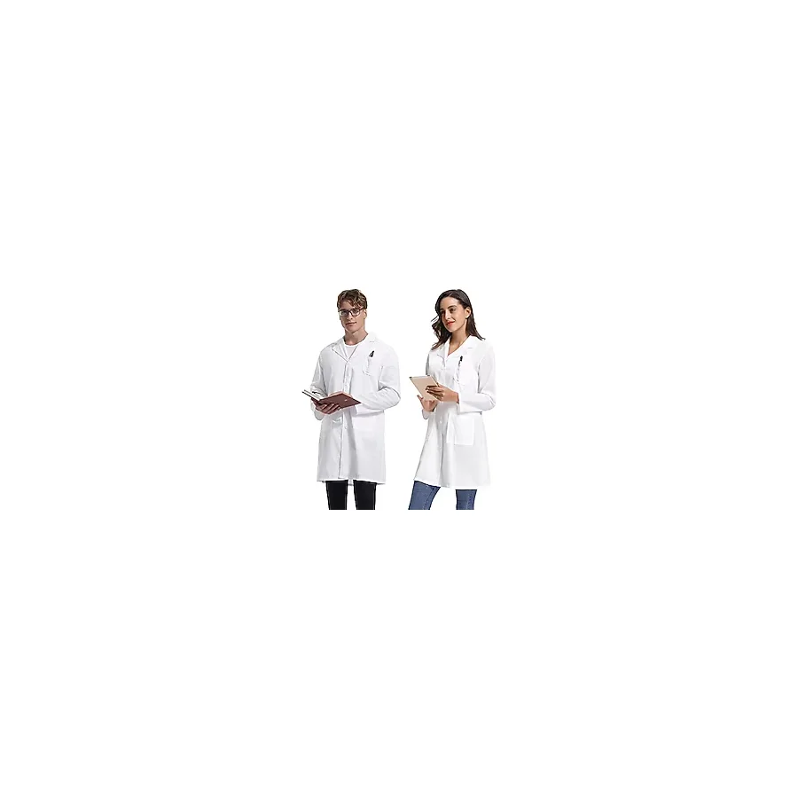 Gyabnw Üniseks Doktor Önlüğü Kadın Laboratuvar Önlüğü Erkek Tıp Önlüğü Fonksiyonel Manto Eczacı Mantosu İş Mantosu Beyaz, Kadın (%20 pamuk), XXL