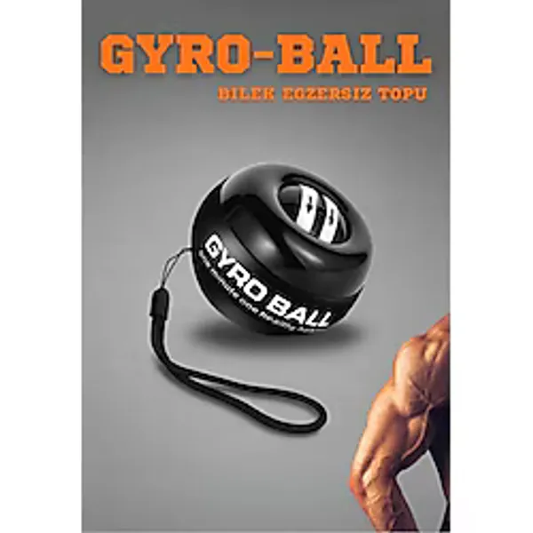 Gyro Ball El Bilek Egzersiz Topu Kol Kuvvet Güç Topu Powerball Kas Geliştirici - Şeffaf - Siyah