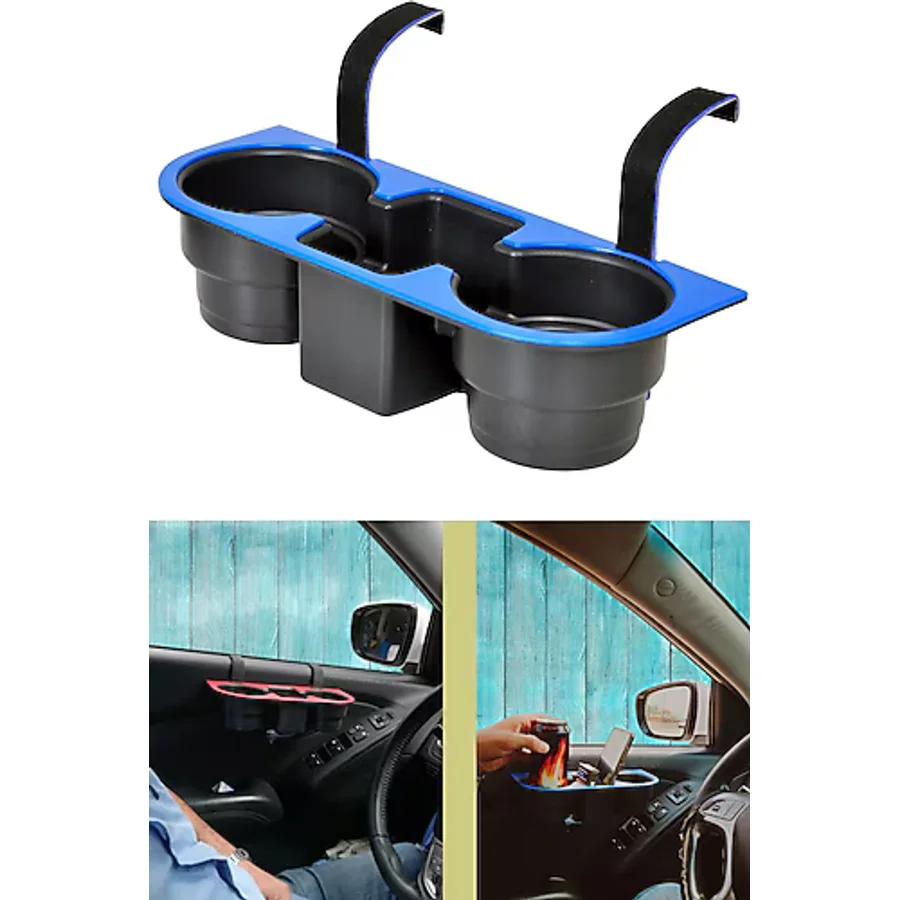 H&R PLASTİK HR PLAST Araç İçi Bardaklık Organizer Araba Bardak Tutucu Mavi Renk (MAGAZADA 6 RENK SEÇENEGİ)
