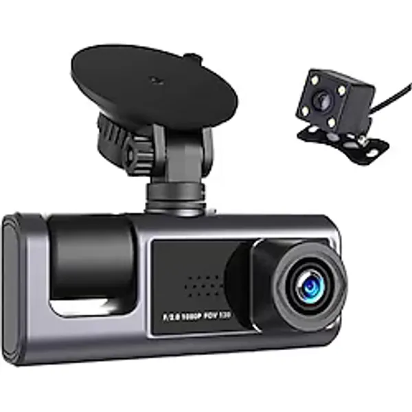 H309 Full Hd 1080P Üç Kameralı Araç Içi Kamera Araba Güvenlik Kamerası Gece Görüşü Ön Geri iç Kayıt IR LED