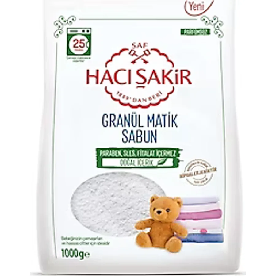 Hacı Şakir Parfümsüz Granül Matik Sabun 1000 gr