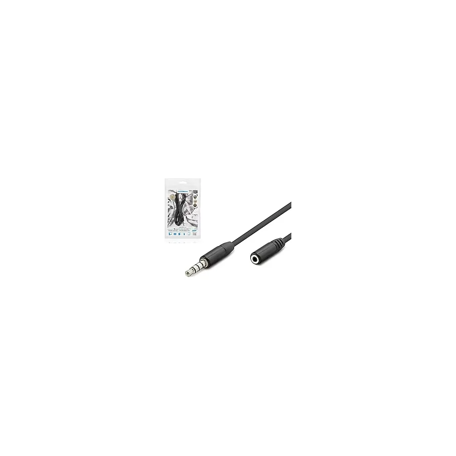 Hadron HDX1012 3.5mm TRRS 4 Kutuplu AUX Uzatma Kablosu 1.2 Metre, Mikrofon ve Ses Destekli Kulaklık Uzatıcı - Oyun Konsolu, Laptop ve Telefon Uyumlu (Siyah)