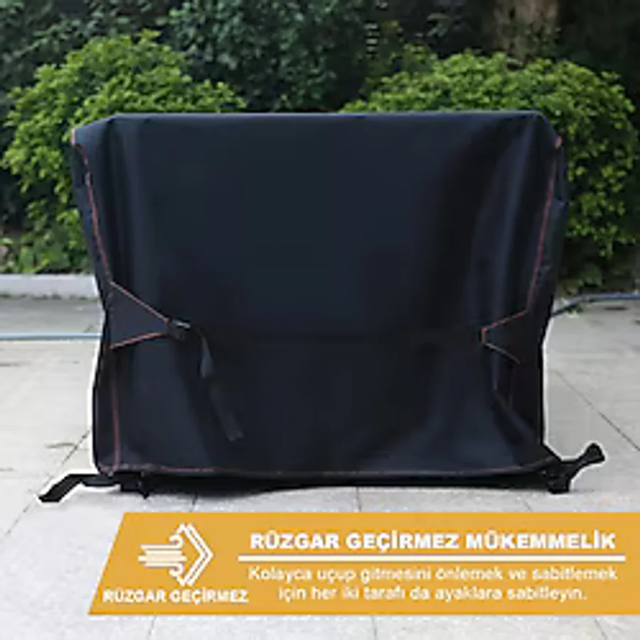 Haegs Bahçe Mobilyası Örtüsü, 200-160-74cm, Su Geçirmez, Dış Mekan Masa Ve Sandalye Örtü Branda Siyah
