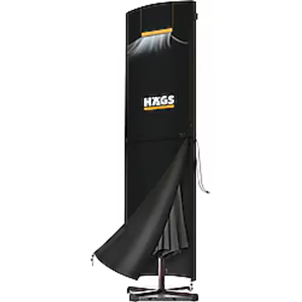 Haegs Bahçe Şemsiye Kılıfı, Veranda Parasol Konsol Şemsiyesi Brandası, Koruma Örtüsü, Su Geçirmez, Hava Koşullarına Dayanıklı Bahçe Gölgelik Güneşlik Örtüsü (210-45/72/32 cm) Siyah
