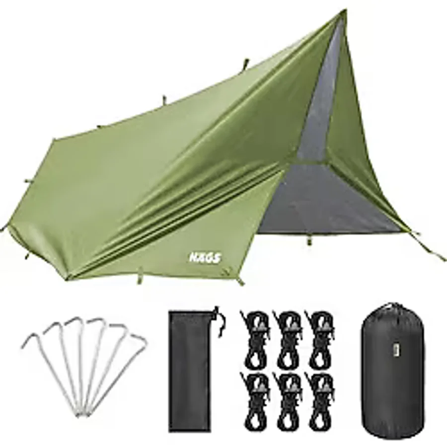 HAEGS Haegs Su Geçirmez Tarp Tente Gölgelik Örtü, 4 Mevsim Taşınabilir Örtü Branda Çok Işlevli Outdoor Açık Hava Kamp Seyahat Tente Branda Barınak Yağmurluk, Güneşlik Karavan Yan Gölgelik Çadır Aksesu