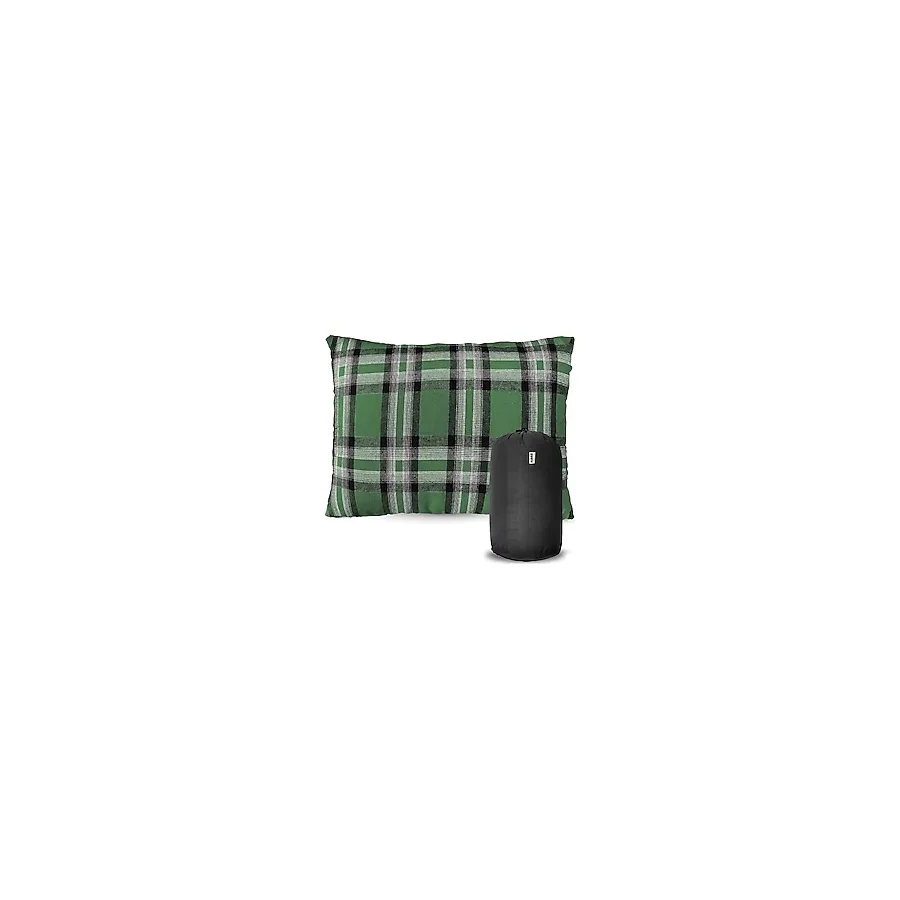 Haegs Kamp Yastığı, Seyahat Yastığı, Silikon Elyaf Dolgulu Hafif Uçak Yastığı 30 x 45 cm Flanel Yeşil