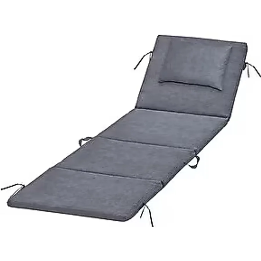 Haegs Plaj Minderi, Plaj Çantası Tasarımlı, Katlanır Plaj Matı, Yastıklı, Plaj Şezlong Minderleri, 22 Dens 180x53x2cm - Gri