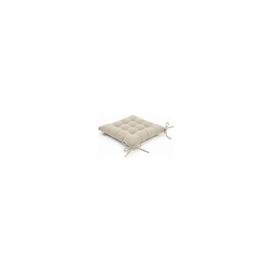 Haegs Sandalye Minderi, Punterez Puntolu Silikon Elyaf Dolgulu, Bağcıklı Mutfak Yemek Sandalyeleri için Oturma Minderi Ofis Sandalyesi Minderi, Yumuşak Konforlu Puf Minder 42x42x6 cm - Bej