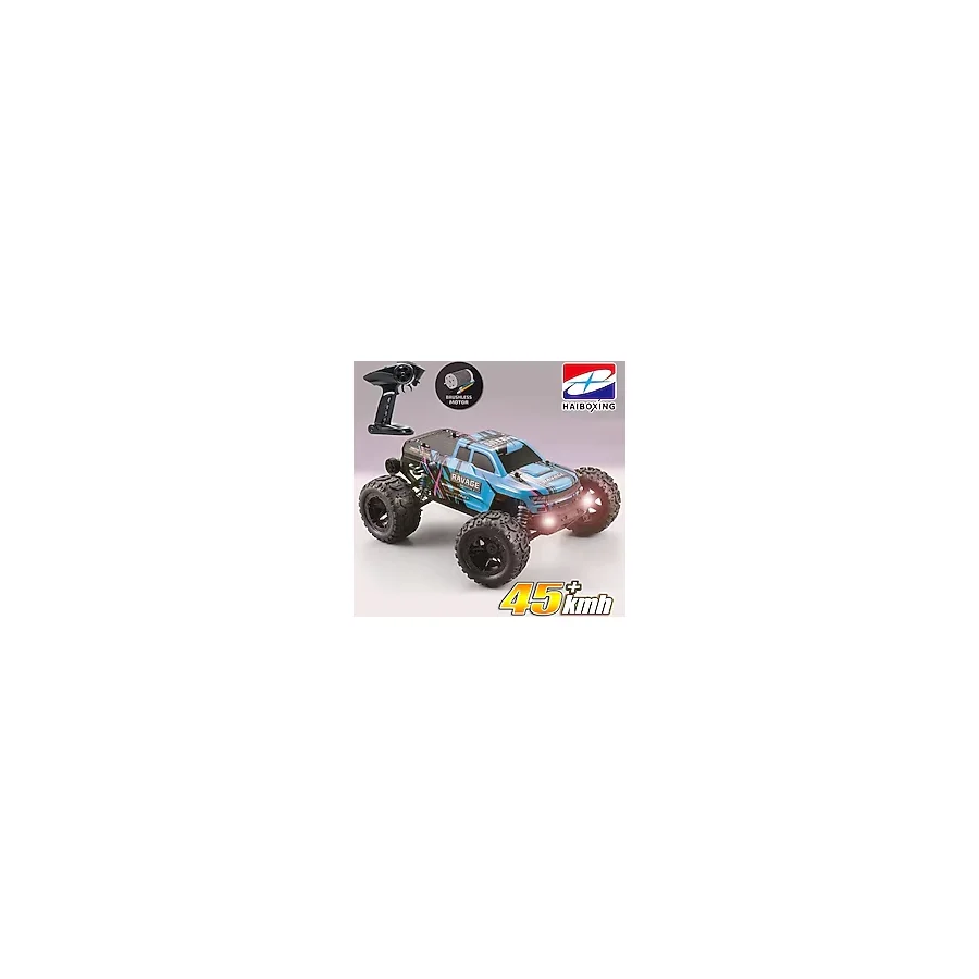 HAIBOXING RC 1/16 Ravage 45+ KM/H Kumandalı RC Model Araba RTR Elektrikli 4WD Brushless Fırçasız Offroad Truck (Mavi)