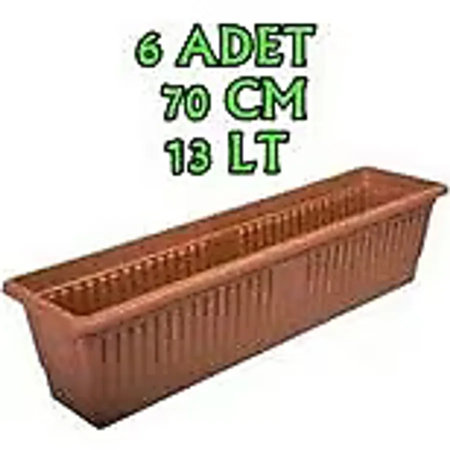 Hak Plastik 6 Adet Balkon Saksı Büyük Boy 13 Lt 70CM Büyük Boy
