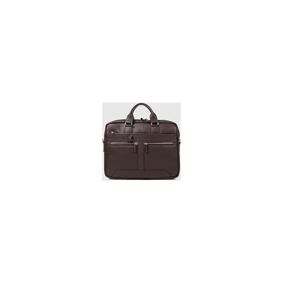 Hakiki Deri Unisex Evrak Çantası Laptop Bölmeli 15.6" Inç Kahverengi