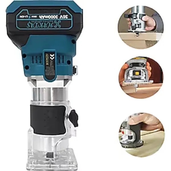 haktaş HKT789 36V Çift Akülü Freze Makinesi 6 Kademe Devir Ayarlı 6mm Profesyonel Ahşap Freze