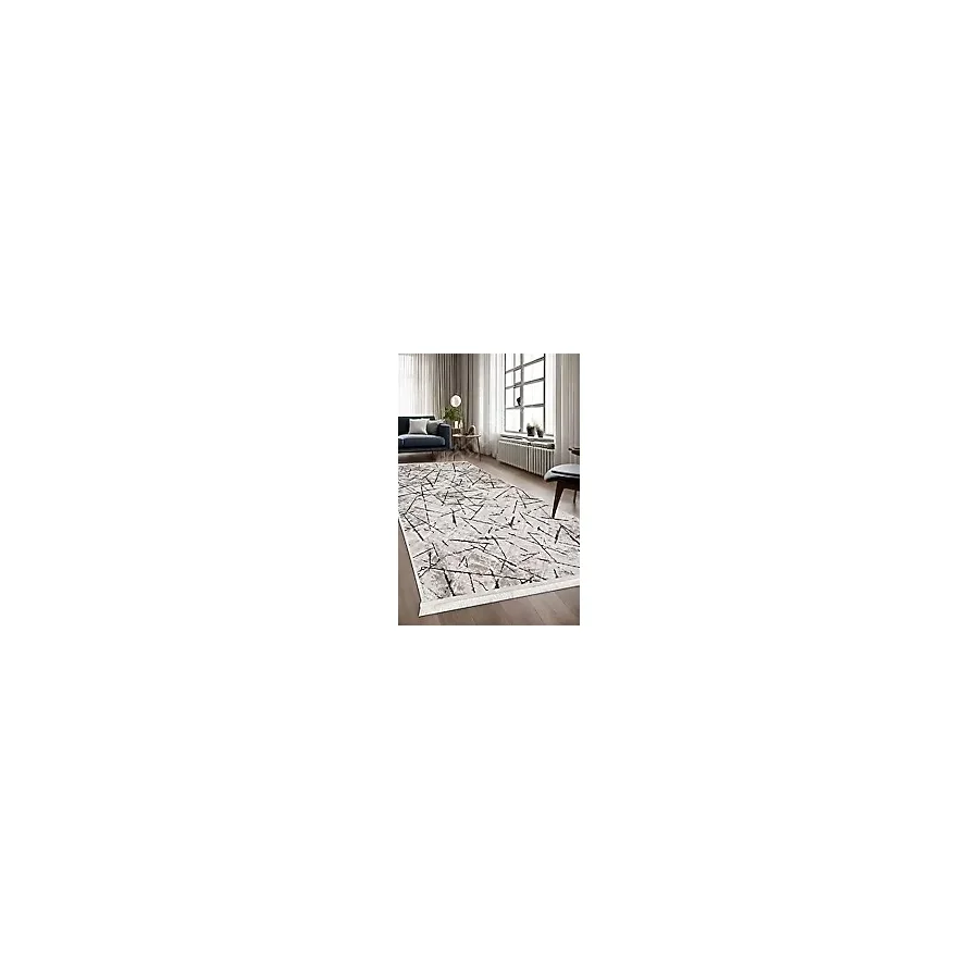 Halı Vizon Cool Karo Yıkanabilir Saçaklı Kesme Ince Yolluk Kilim Salon Halısı Modelleri Krem