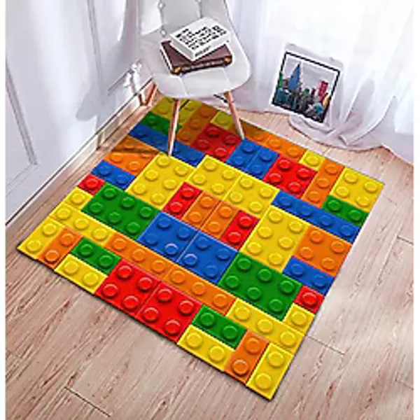 Halı Yatak Odası Modern Oyuncu HD Kalite Genç Çocuk Çocuk Oturma Odası Halı Kaymaz Oyun Halısı Dekorasyon Halı (120 x 120 cm (Kare))